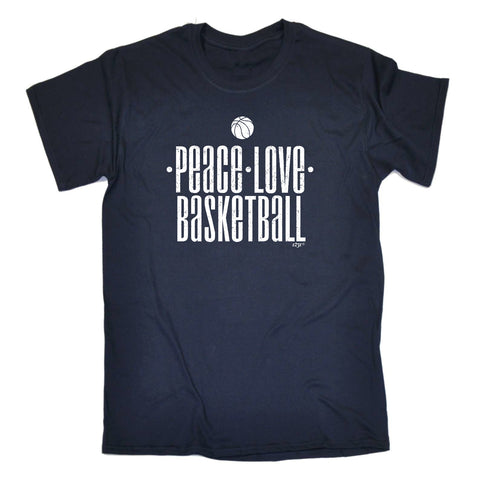 123t Funny Tee - Basketball Peace Love - Mens T-Shirt