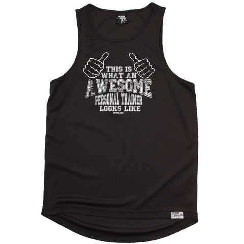 Personal Best Running Vest - This Is Awesome Personal Trainer - Dry Fit Performance Vest Singlet