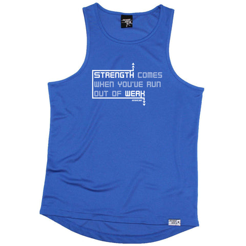 Personal Best Running Vest - Strength Comes When Youve Run Out Of Weak - Dry Fit Performance Vest Singlet