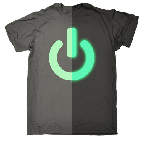 123t Men's Glow In The Dark Power Button Funny T-Shirt