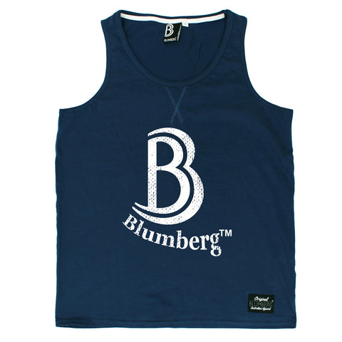 Blumberg Australia Men's B Blumberg White Text Chest Design Premium Vest Tank Top