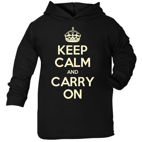 Official Keep Calm And Carry On Toddlers Cotton Hoodie