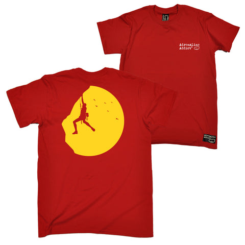 FB Adrenaline Addict Rock Climbing Tee - Sunset Climber - Mens T-Shirt