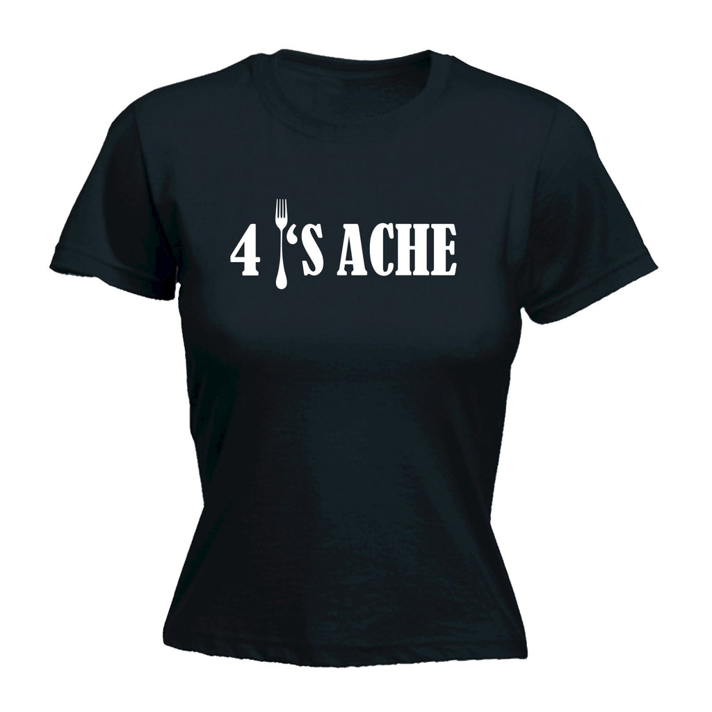 123t Women's 4 Forks Ache Fork Design Funny T-Shirt