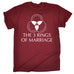 123t Men's The 3 Rings Of Marriage Engagement Wedding Suffering Design Funny T-Shirt