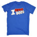 123t Men's I Love Beer Stein Heart Design Funny T-Shirt