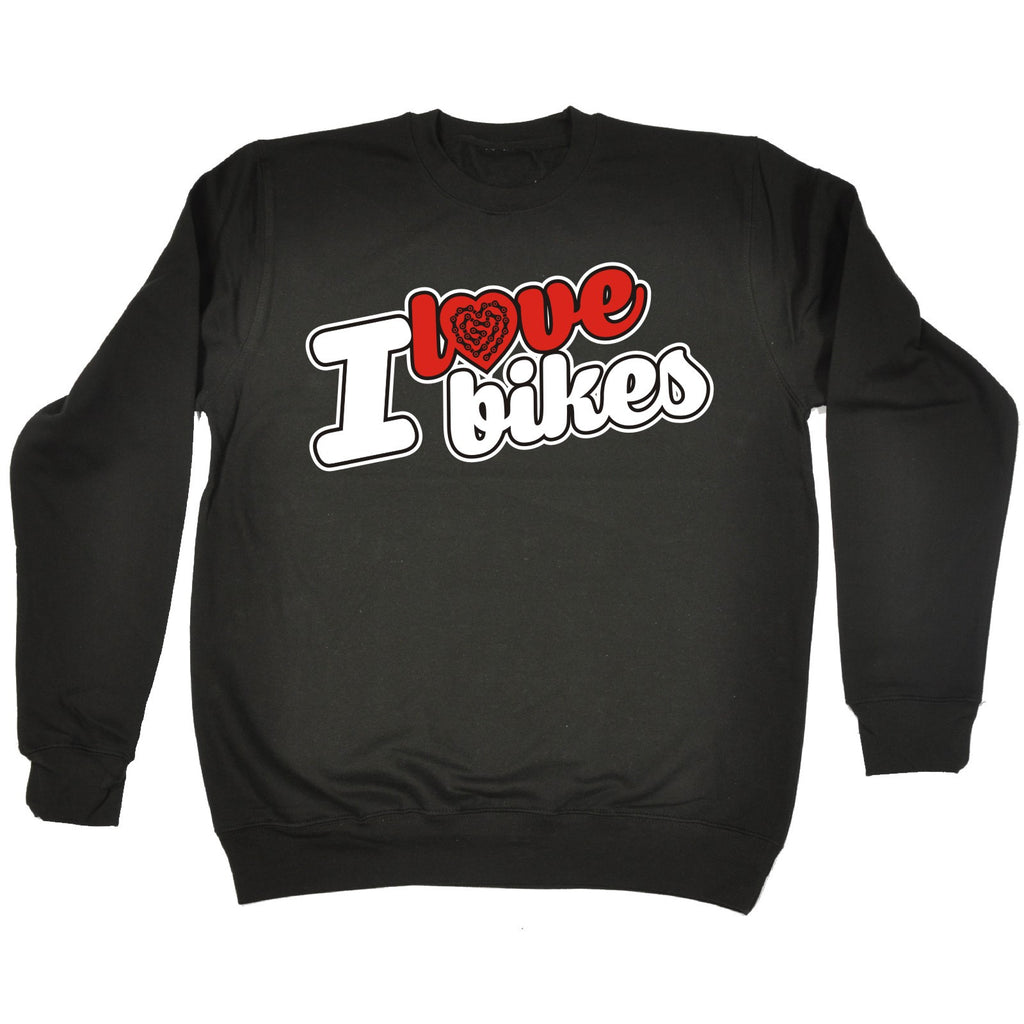 123t I Love Bikes Chain Heart Design Funny Sweatshirt
