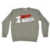 123t I Love Bikes Chain Heart Design Funny Sweatshirt