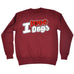 123t I Love Dogs Paw Heart Design Funny Sweatshirt