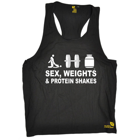 Sex Weights and Protein Shakes Sex Weights & Protein Shakes D3 Gym Men's Tank Top