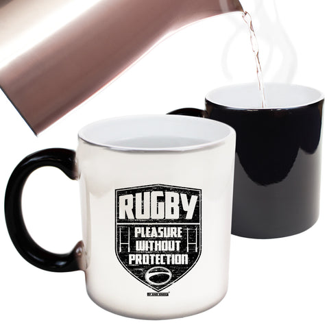 Uau Rugby Pleasure Without Protection - Funny Colour Changing Mug
