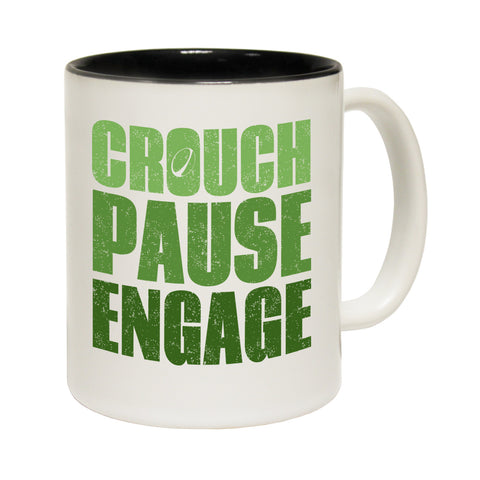 Up And Under Crouch Pause Engage Funny Rugby Mug