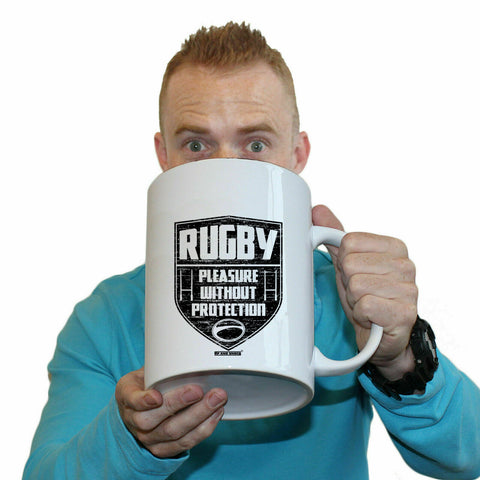 Uau Rugby Pleasure Without Protection - Funny Giant 2 Litre Mug