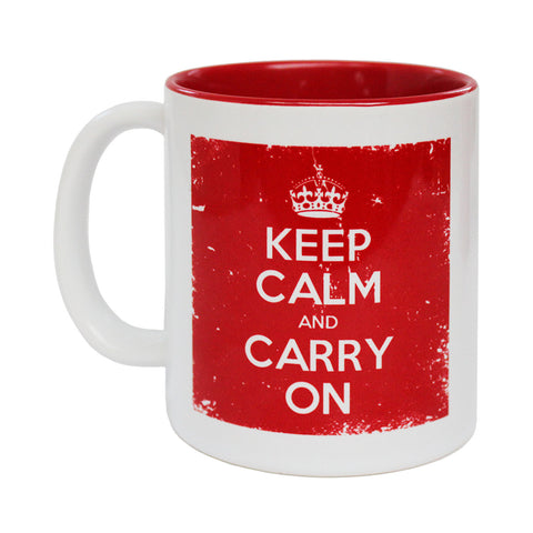 Official Keep Calm and Carry On British White Border Mug