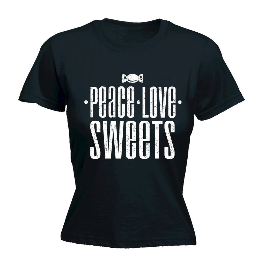 123t Women's Peace Love Sweets Funny T-Shirt