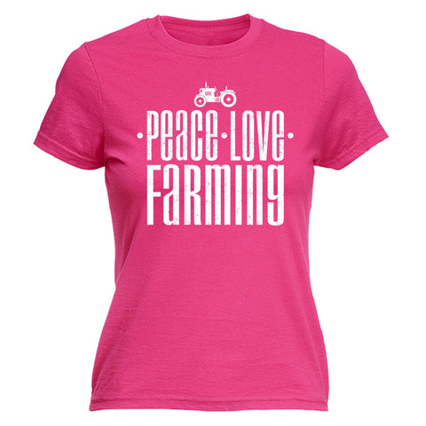 123t Women's Peace Love Farming Funny T-Shirt
