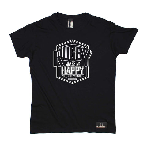Up and Under Mens - Rugby Makes Me Happy - Rugby T-SHIRT
