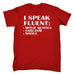 123t Men's I Speak Fluent : Movie Quotes Sarcasm Whale Funny T-Shirt, 123t