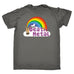 123t Men's Death Metal Unicorn Rainbow Design Funny T-Shirt