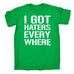 123t Men's I Got Haters Every Where Funny T-Shirt