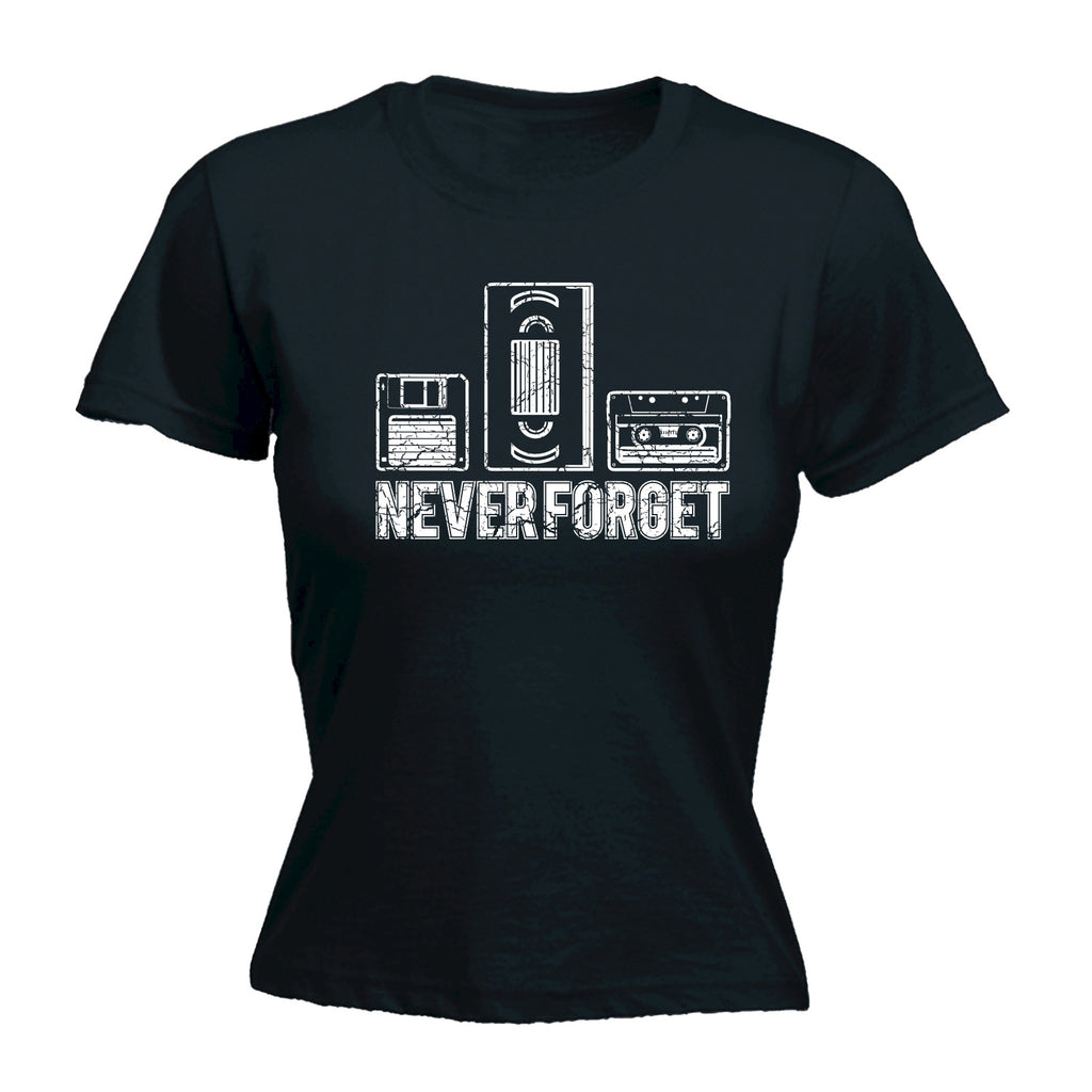 123t Women's Never Forget Floppy VHS Cassette Design Funny T-Shirt