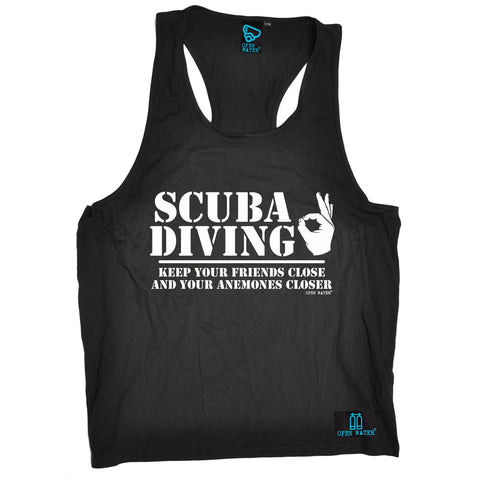 Open Water -  Men's Scuba Diving Keep Your Friends Close Anemones Closer - TANK TOP