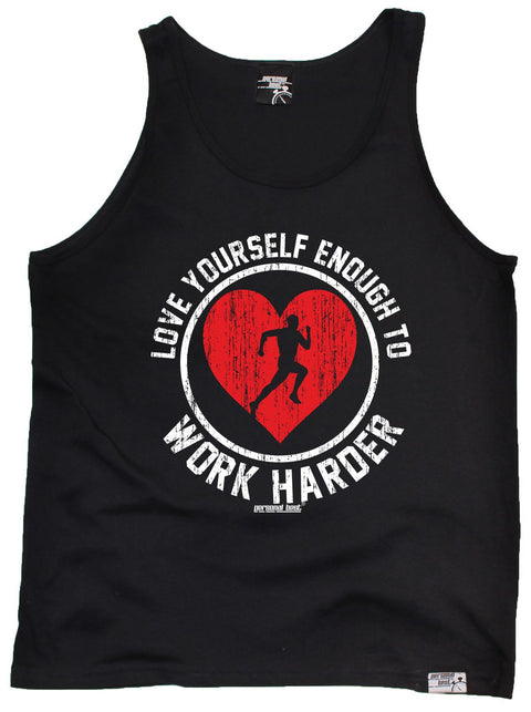 Personal Best Love Yourself Enough Work Harder Running Vest Top