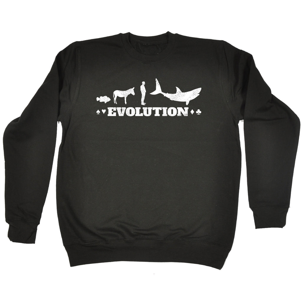 123t Evolution Poker Shark Design Funny Sweatshirt