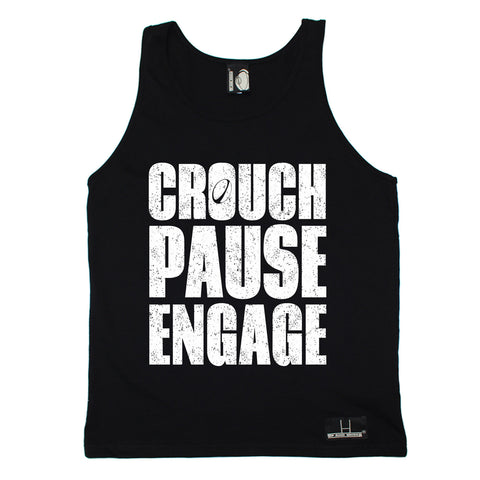 Up And Under Crouch Pause Engage Rugby Vest Top