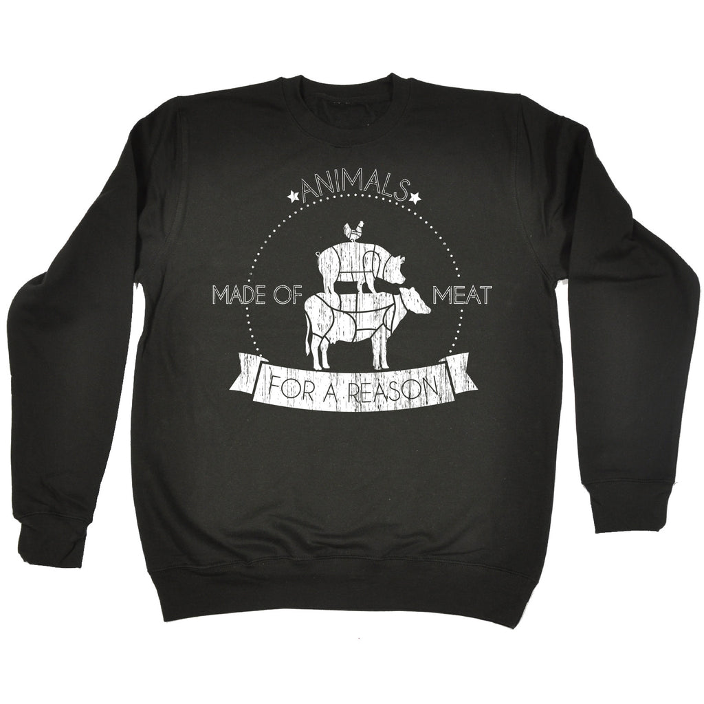 123t Animals Made Of Meat For A Reason Funny Sweatshirt, 123t
