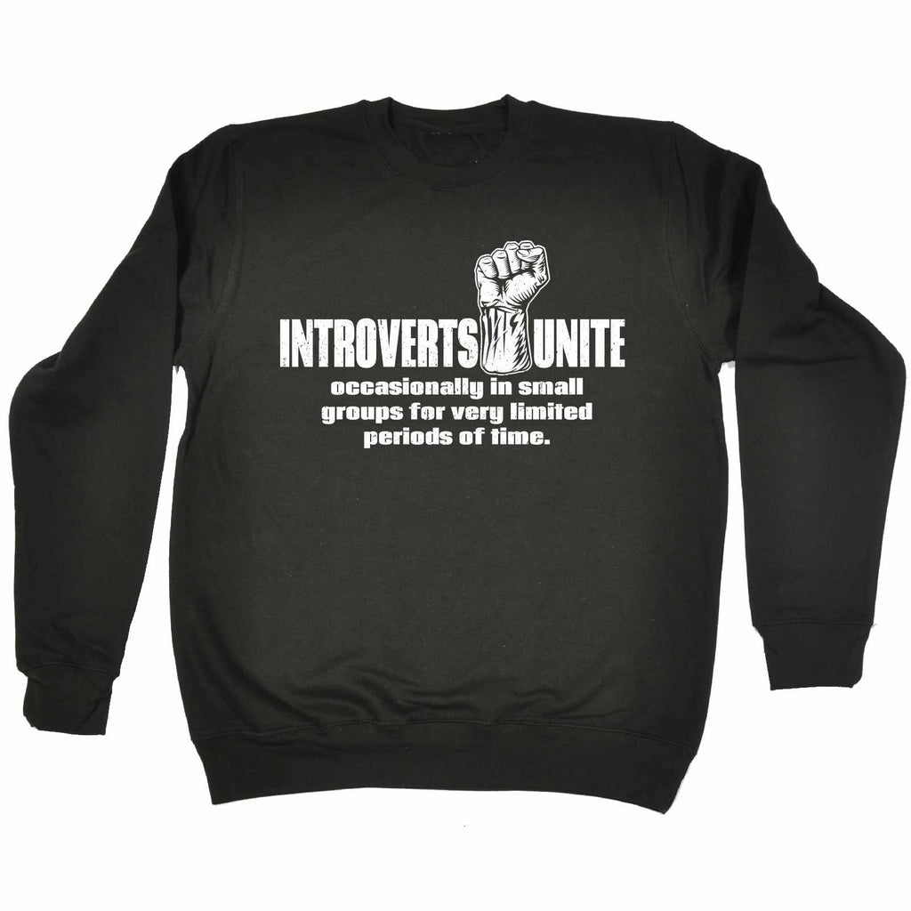 123t Introverts Unite Occasionally In Small Groups Limited Periods Of Time Funny Sweatshirt