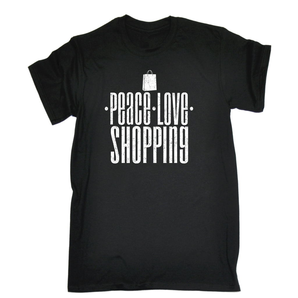 123t Men's Peace Love Shopping Funny T-Shirt