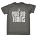 123t Men's Peace Love Tennis Funny T-Shirt
