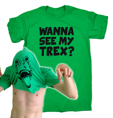 123t Men's Wanna See My T-Rex Funny T-Shirt
